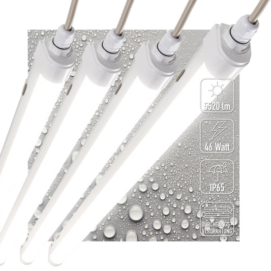 4 PACK - LED's Light TL armatuur met Strip - Koppelbaar - 46W 150cm 5520lm 4000K