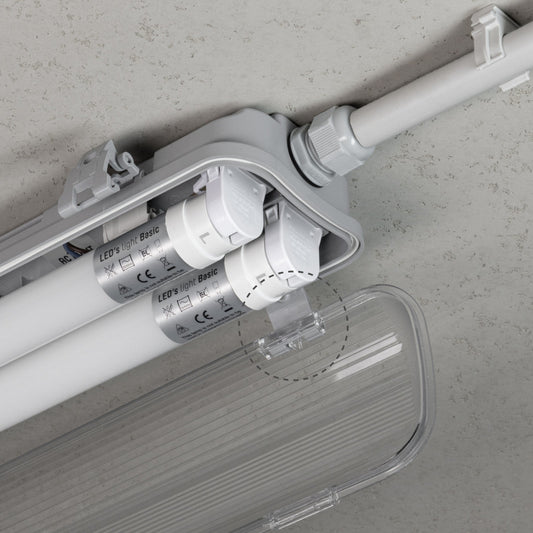 2 PACK - LED's Light LED TL dubbel armatuur 60 cm - Compleet met 2 LED TL buizen 60 cm - 2160lm