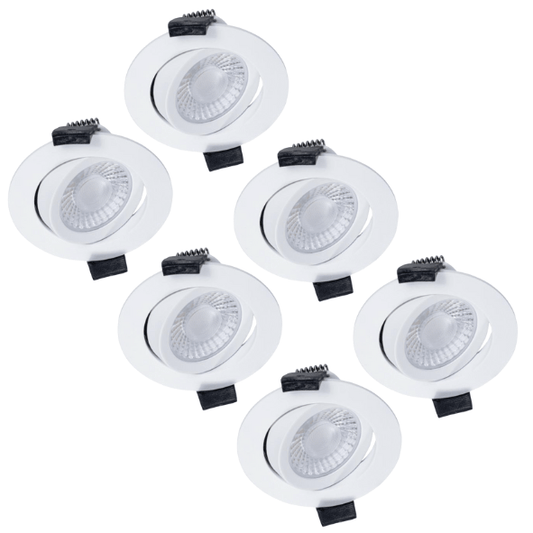 6 PACK - LED's Light PRO downlight inbouwspot Ø 68mm - Spatwaterdicht - Dimbaar - Universeel - Wit