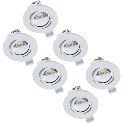 6 PACK - LED's Light PRO Inbouwspot 68 mm - Indoor & Outdoor - 3 lichtkleuren - Dimbaar licht - Wit