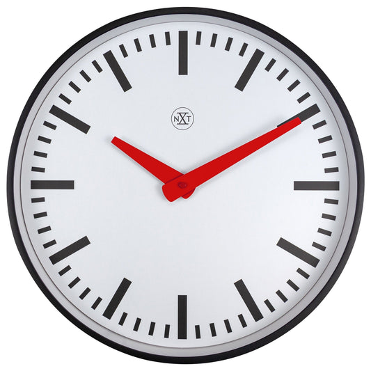 Wall clock 25.5cm - Silent - Plastic - "Newcastle"