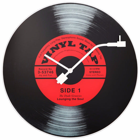 Wall clock - 43 cm - Glass - 'Vinyl Tap'