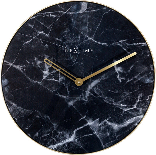 Wall clock -  40 cm - Glass / Metal - 'Marble'