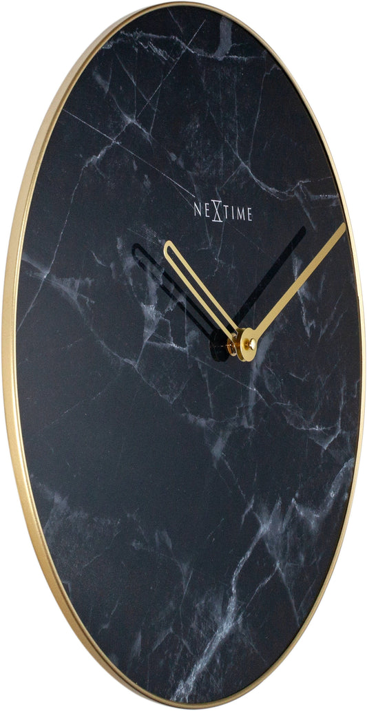 Wall clock -  40 cm - Glass / Metal - 'Marble'