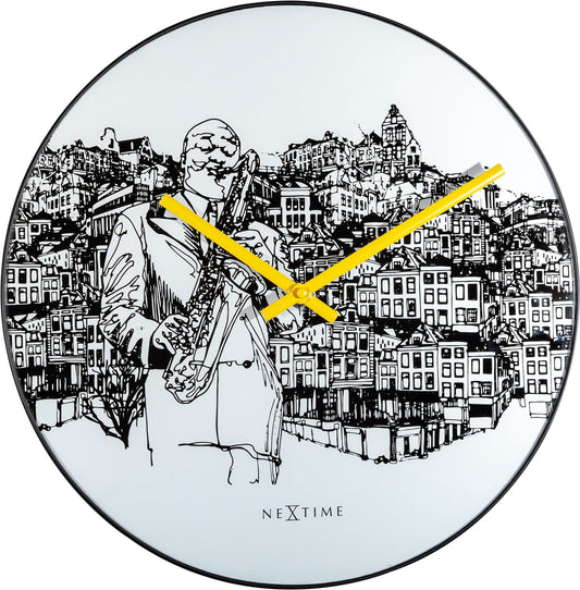 Wall clock -  40 cm - Glass / Metal - Sax City
