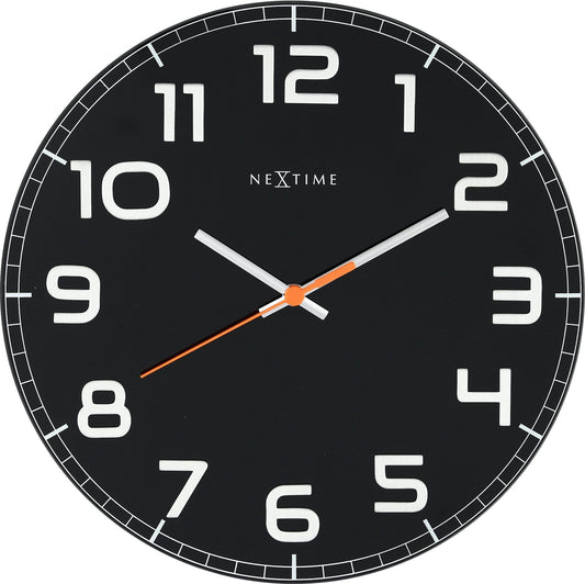 Wall clock - 30 x 3.5 cm - Glass - 'Classy Round'