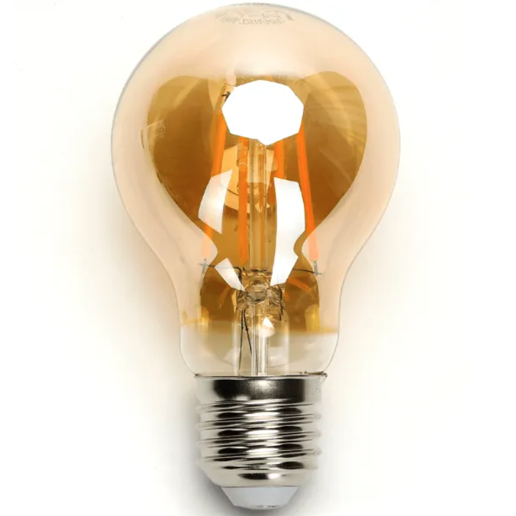 Gloeilamp E27 2 stuks | 8W=65W warmwit | 2200K - amber glas