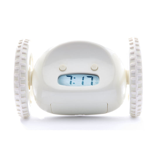 Clocky White - Wekker op wielen