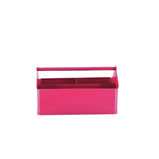 Metalen Bak met Vakken  - Organizer - Metaal - Roze - 30x17x17cm