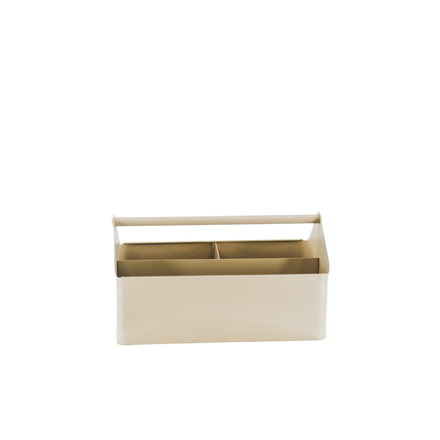 Metalen Bak met Vakken- Organizer - Metaal - Zand - 30x17x17cm