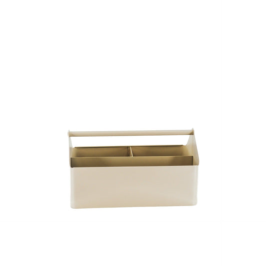 Metalen Bak met Vakken- Organizer - Metaal - Zand - 30x17x17cm