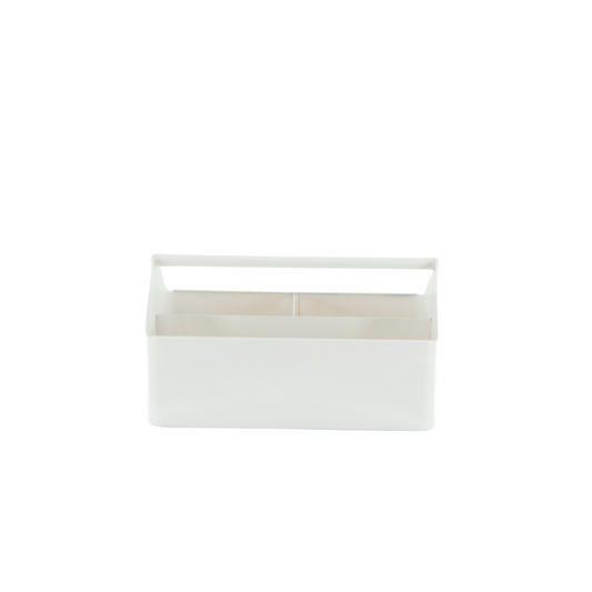 Metalen Bak met Vakken- Organizer - Metaal - White - 30x17x17cm
