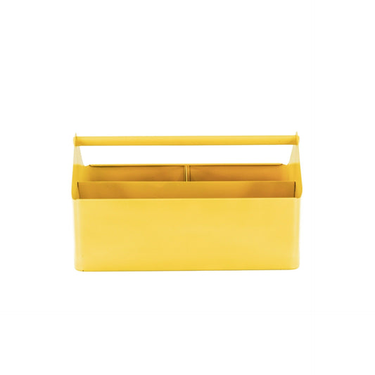 Metalen Bak met Vakken- Organizer - Metaal - Geel - 30x17x17cm
