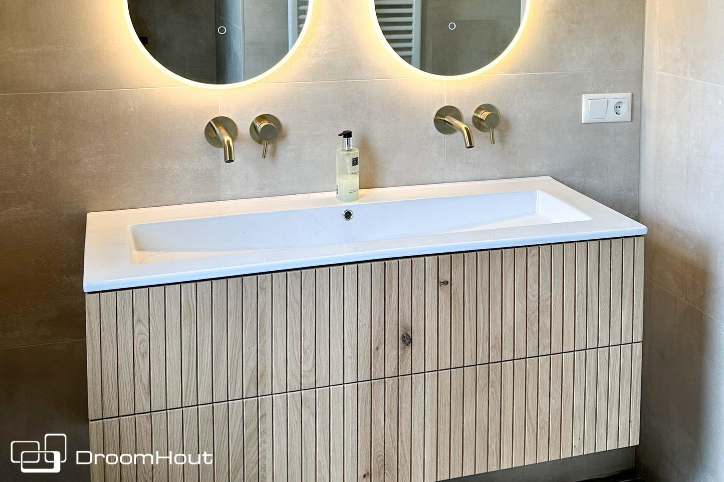 Badkamermeubel DroomHout Wave 80 cm - showroommodel