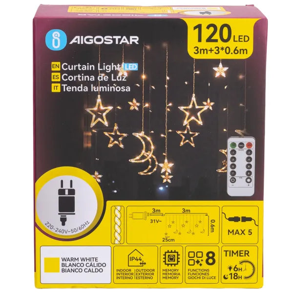 Lichtstring ijspegel warmwit 6 x 0.6 meter (3+3x0.6m ) - 12 LED slingers | sproeidicht IP44 - koppelbaar (max 5) | 230VAC - 24V | met afstandsbediening