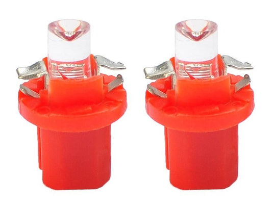 B8.5d auto lamp 2 stuks  rood | LED dashboardverlichting - klokken - schakelaars  | 12V DC