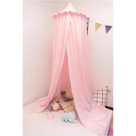 BukkitBow - Baby / Kinder Klamboe - Grijs/Roze/Wit - 230 cm Hoogte - 60 cm Diameter - 85g/m² Stofgewicht