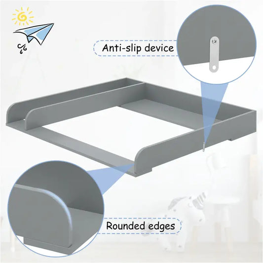 BukkitBow - Baby Verschoontafel - Los Opzetstuk voor Commode - Grijs of Wit - 80x74.5x8.5cm