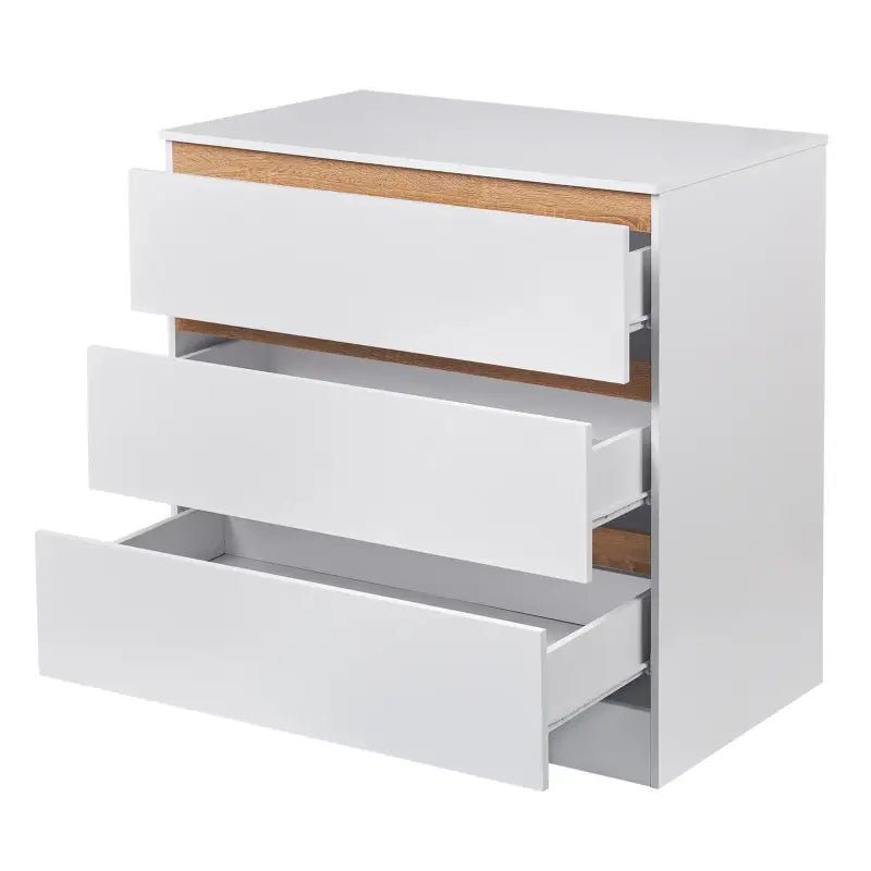 BukkitBow - Baby Verschoontafel met 3 Laden - Dressoir van Spaanplaat MDF - Veilig en Gemakkelijk - 80x48x78cm