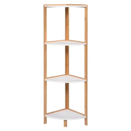 BukkitBow - Bamboe Hoekkast - 4 Niveaus - Handdoekenkast / Boekenkast - 30x30x115cm