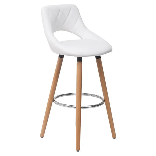 BukkitBow - Barkruk - Linnen/Stof of Synthetisch Leer met Massief Houten Onderstel - Ergonomisch en Duurzaam - Zithoogte: 70cm