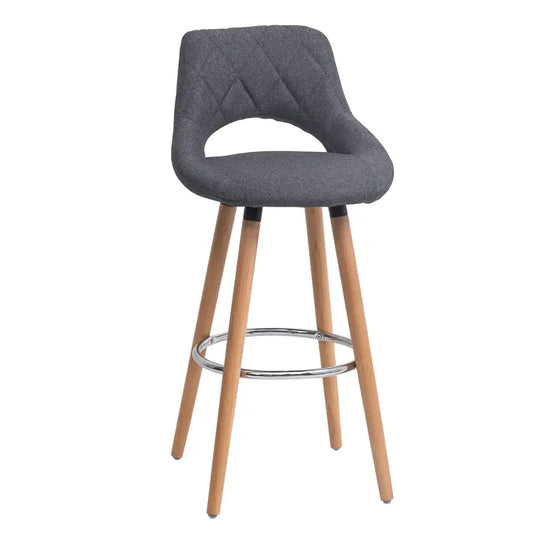 BukkitBow - Barkruk - Linnen/Stof of Synthetisch Leer met Massief Houten Onderstel - Ergonomisch en Duurzaam - Zithoogte: 70cm