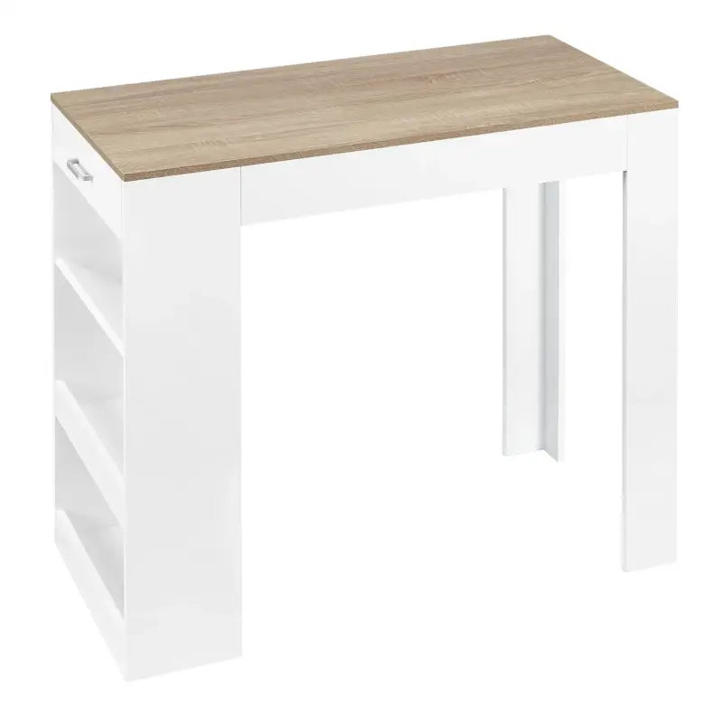 BukkitBow - Bartafel met Opbergruimte en Lade - Stevig Hout - Ingebouwd Wijnrek - 100x100x50cm