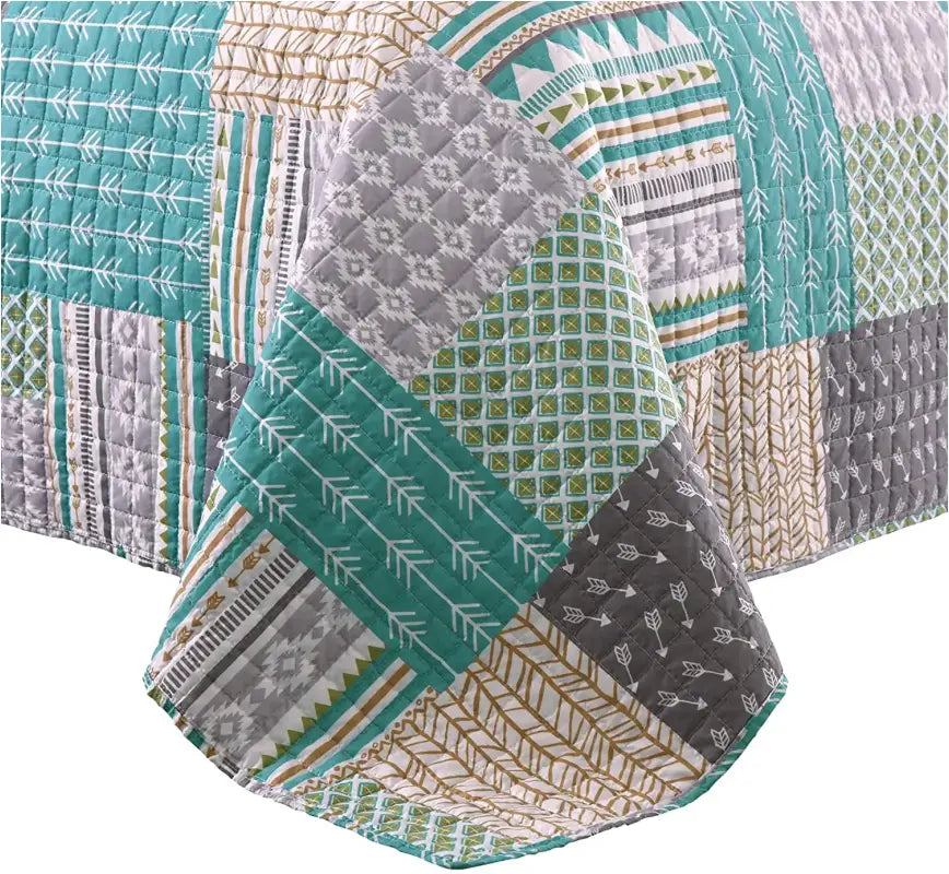 BukkitBow - Bedsprei - Patchwork Patroon - Dik Gewatteerd - Verkrijgbaar in Diverse Maten en Kleuren - Zacht en Duurzaam