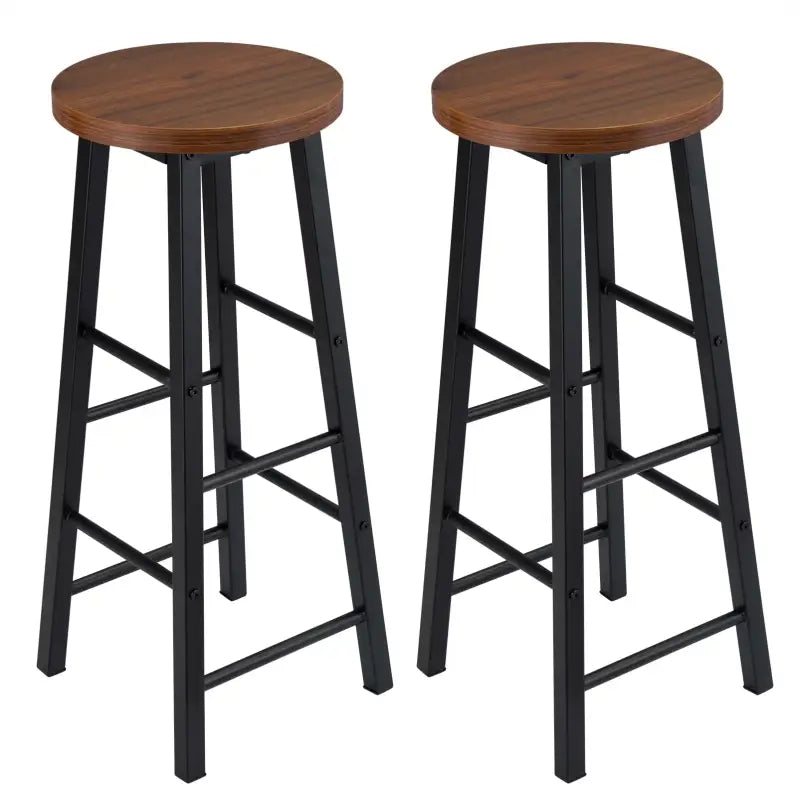 BukkitBow - Bistro Barkrukken - Set van 2 Barkrukken - Sterk Metalen Frame - Ergonomisch met Voetensteunen - Zithoogte: 71CM