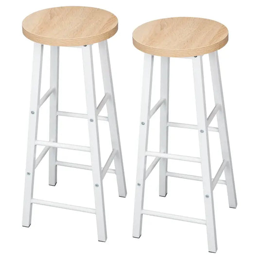 BukkitBow - Bistro Barkrukken - Set van 2 Barkrukken - Sterk Metalen Frame - Ergonomisch met Voetensteunen - Zithoogte: 71CM