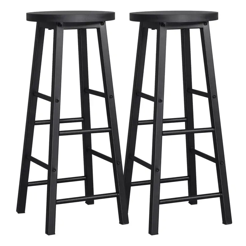 BukkitBow - Bistro Barkrukken - Set van 2 Barkrukken - Sterk Metalen Frame - Ergonomisch met Voetensteunen - Zithoogte: 71CM