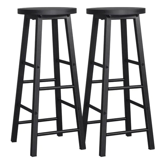BukkitBow - Bistro Barkrukken - Set van 2 Barkrukken - Sterk Metalen Frame - Ergonomisch met Voetensteunen - Zithoogte: 71CM