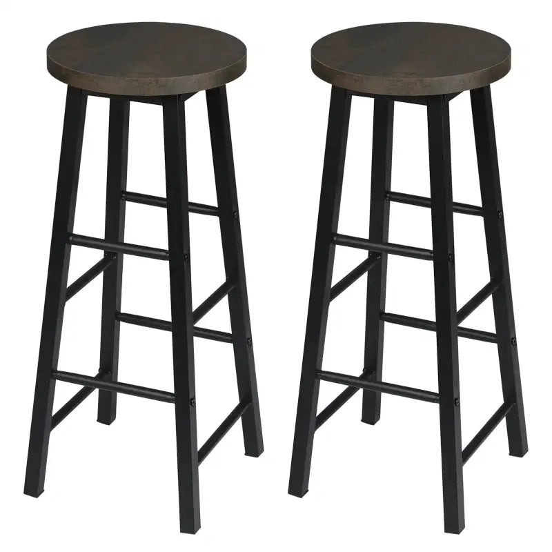BukkitBow - Bistro Barkrukken - Set van 2 Barkrukken - Sterk Metalen Frame - Ergonomisch met Voetensteunen - Zithoogte: 71CM