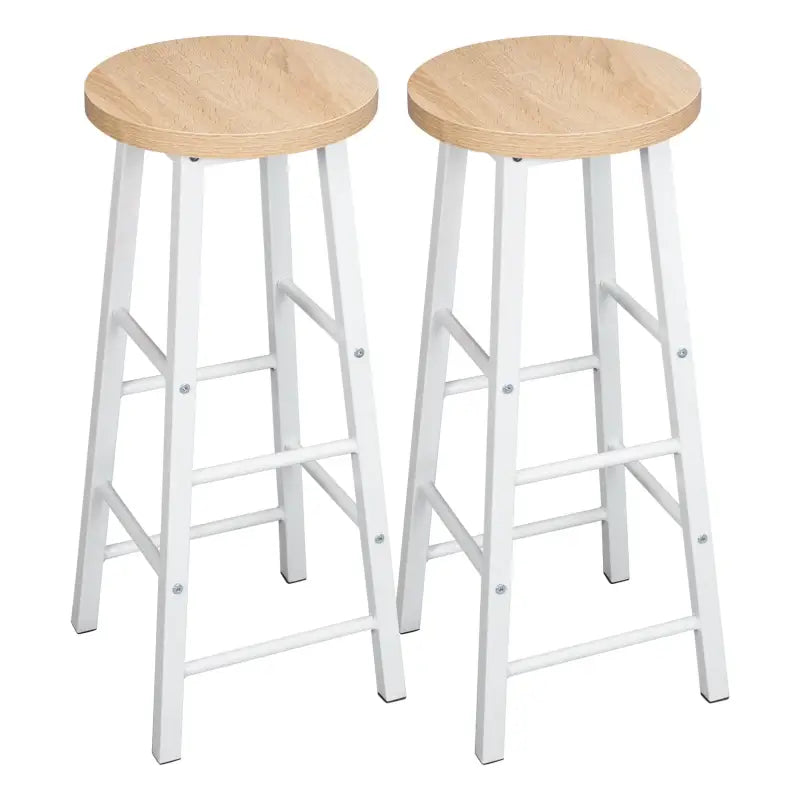 BukkitBow - Bistro Barkrukken - Set van 2 Barkrukken - Sterk Metalen Frame - Ergonomisch met Voetensteunen - Zithoogte: 71CM