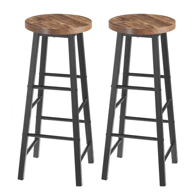 BukkitBow - Bistro Barkrukken - Set van 2 Barkrukken - Sterk Metalen Frame - Ergonomisch met Voetensteunen - Zithoogte: 71CM