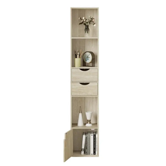 BukkitBow - Boekenkast met 3 Vakken en 2 Lades - Ruimtebesparend - 30x158x24cm