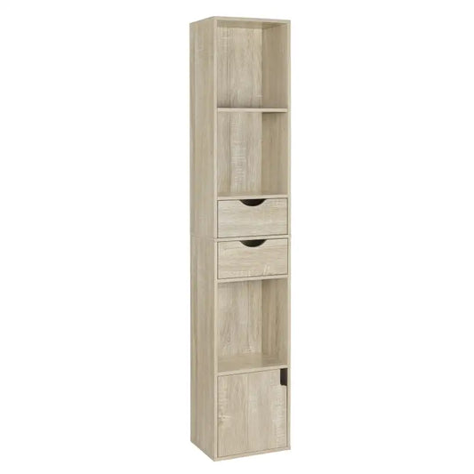 BukkitBow - Boekenkast met 3 Vakken en 2 Lades - Ruimtebesparend - 30x158x24cm