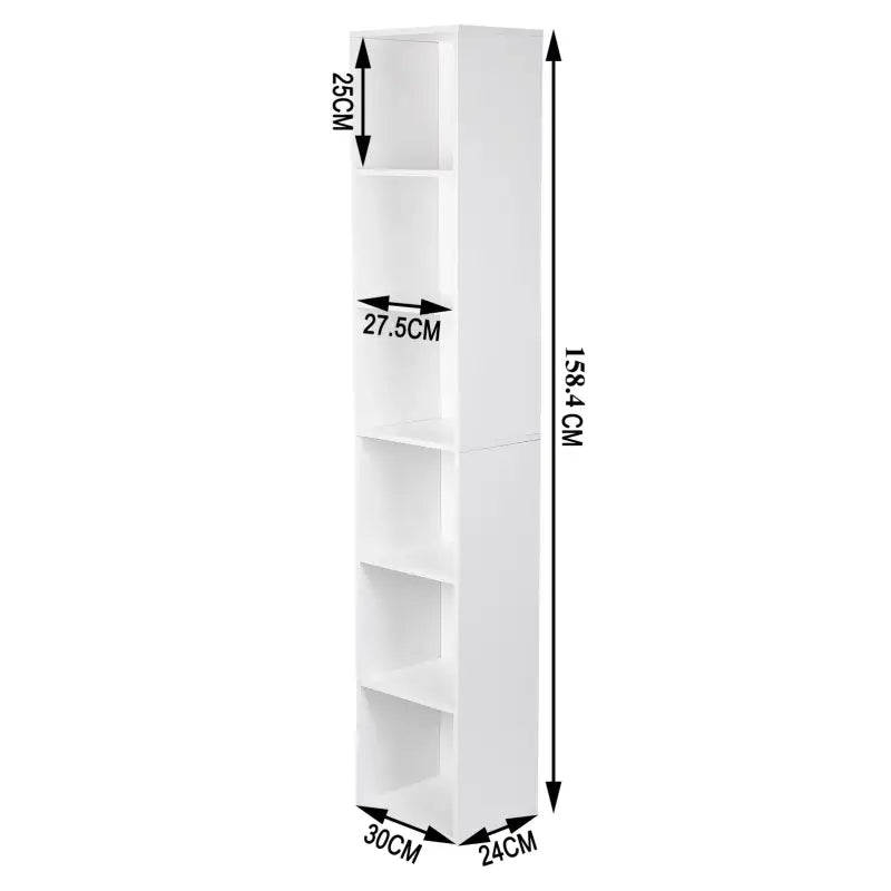 BukkitBow - Boekenkast met 6 Opbergvakken - Moderne Opslagplank - Voor Kantoor of Woonkamer - 30x23.5x158.4CM