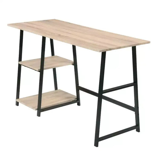 BukkitBow - Bureau met 2 Planken Opbergruimte - Spaanplaat Tafelblad - Metalen Frame - 120x50cm Werkstation