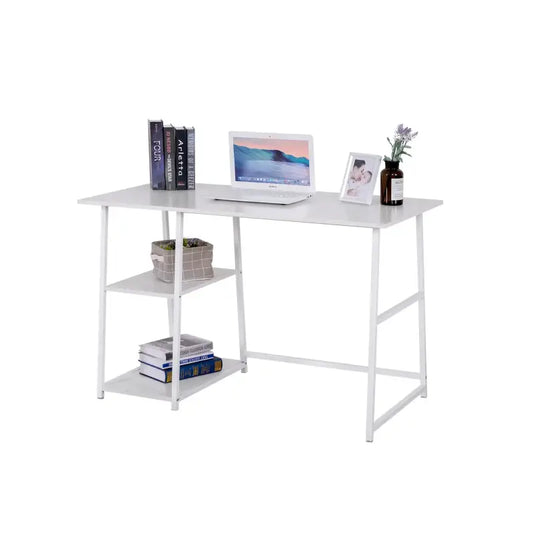 BukkitBow - Bureau met 2 Planken Opbergruimte - Spaanplaat Tafelblad - Metalen Frame - 120x60cm Werkstation