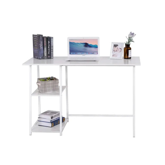 BukkitBow - Bureau met 2 Planken Opbergruimte - Spaanplaat Tafelblad - Metalen Frame - 120x60cm Werkstation