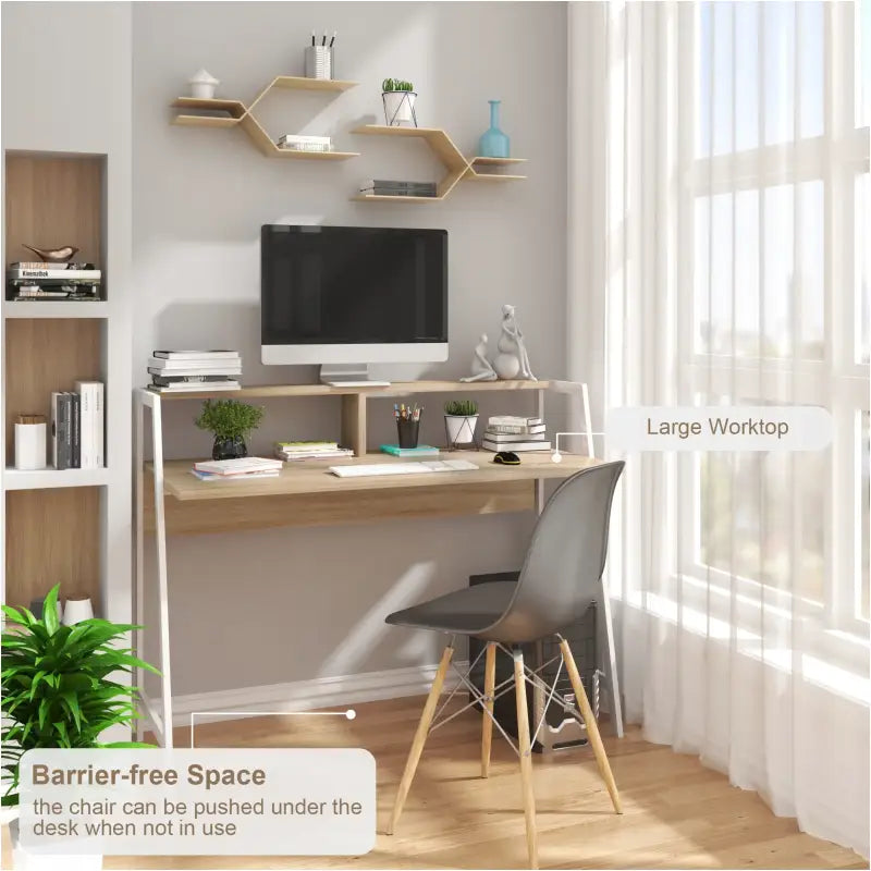 BukkitBow - Bureau met Houtlook en Hoge Opstapplank (56X115X71CM)