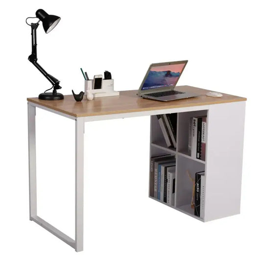 BukkitBow - Bureau met Vakkenkast - Spaanplaat Tafelblad - Metalen Frame - 120x60cm Werkstation