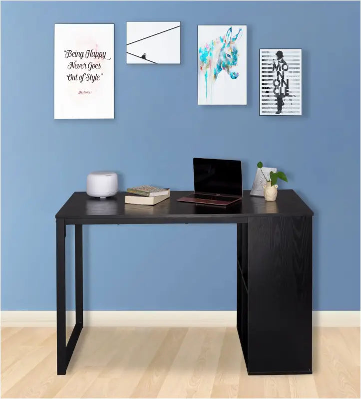 BukkitBow - Bureau met Vakkenkast - Spaanplaat Tafelblad - Metalen Frame - 120x60cm Werkstation