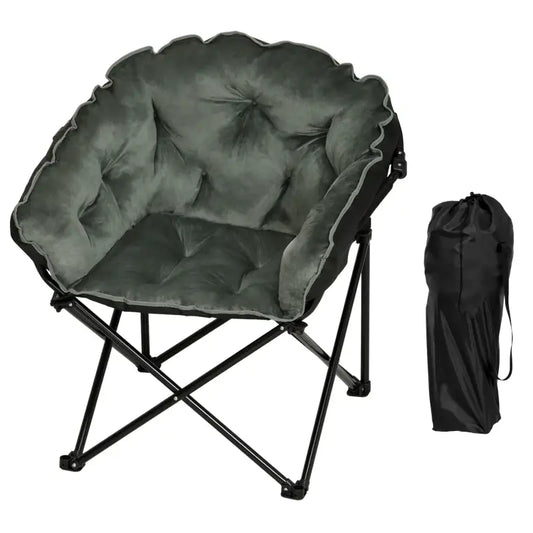 BukkitBow - Campingstoel - Gevoerde Fluwelen Bekleding - 150kg Capaciteit - met Draagbare Opberghoes