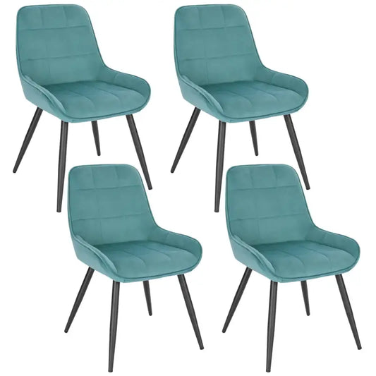 BukkitBow - Comfortabele Eetkamerstoelen - van Faux Leer of Fluweel - met Lage Armleuning - Metalen Poten - Zithoogte: 47CM