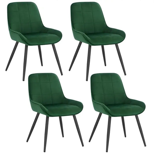 BukkitBow - Comfortabele Eetkamerstoelen - van Faux Leer of Fluweel - met Lage Armleuning - Metalen Poten - Zithoogte: 47CM