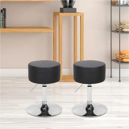 BukkitBow - Compacte Barkruk - Kunstleer-Verchroomd Staal - Ergonomisch & Verstelbaar - 100 kg Max Laadvermogen