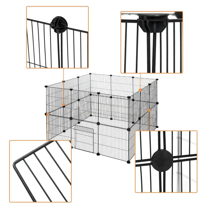 BukkitBow - Compacte Dieren ren - Knaagdieren Ren met 2 Lagen - Stevige Panelen - Veilig & Geventileerd - 142x71x71cm