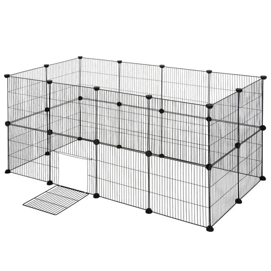 BukkitBow - Compacte Dieren ren - Knaagdieren Ren met 2 Lagen - Stevige Panelen - Veilig & Geventileerd - 142x71x71cm